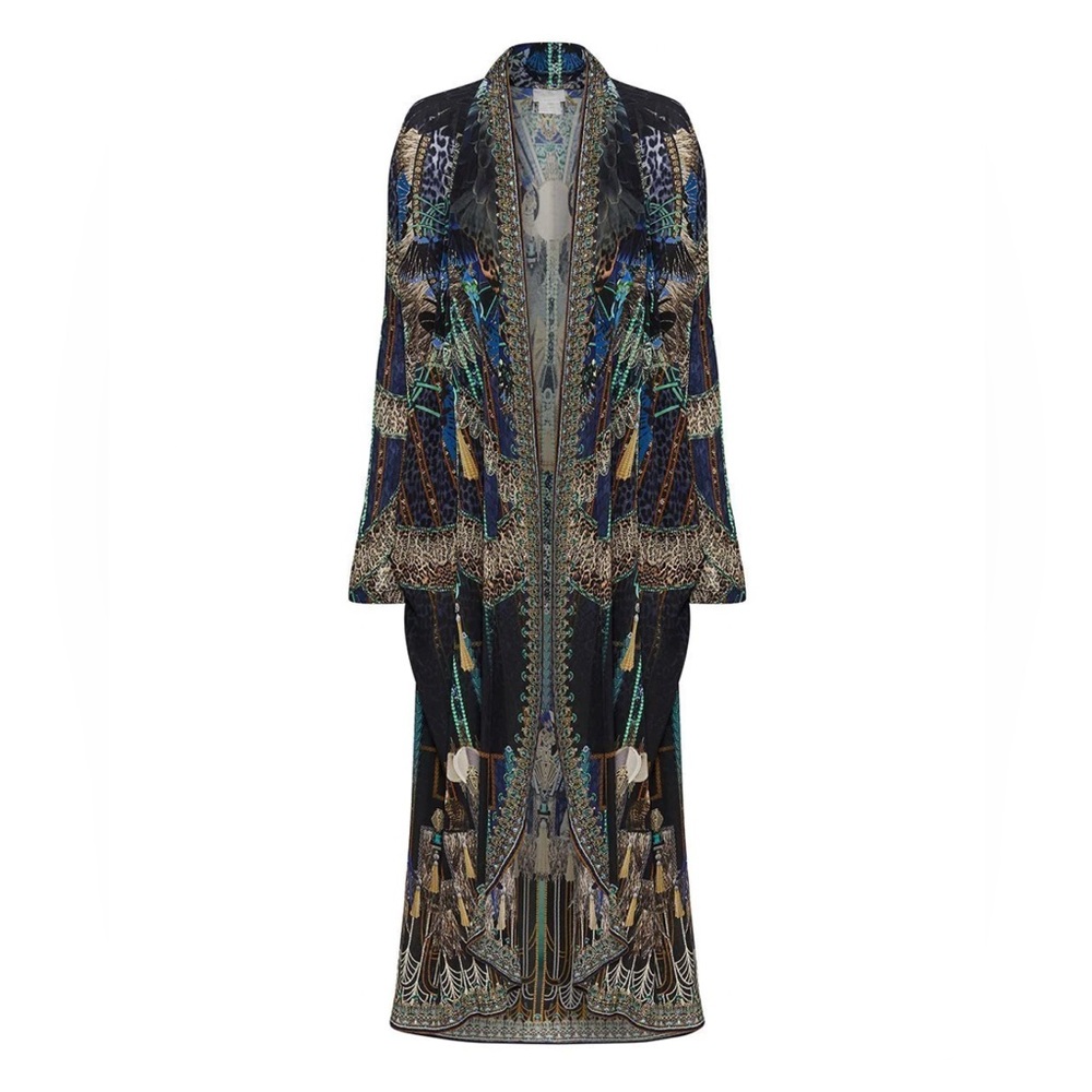 CAMILLA ‘Dripping in Deco’ Long Casual Silk Jacket With Pockets